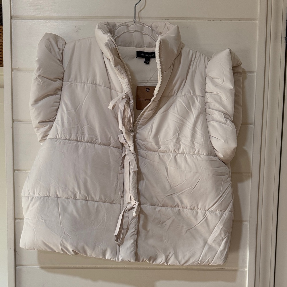 Blu Pepper Women's Cream Puffer Vest